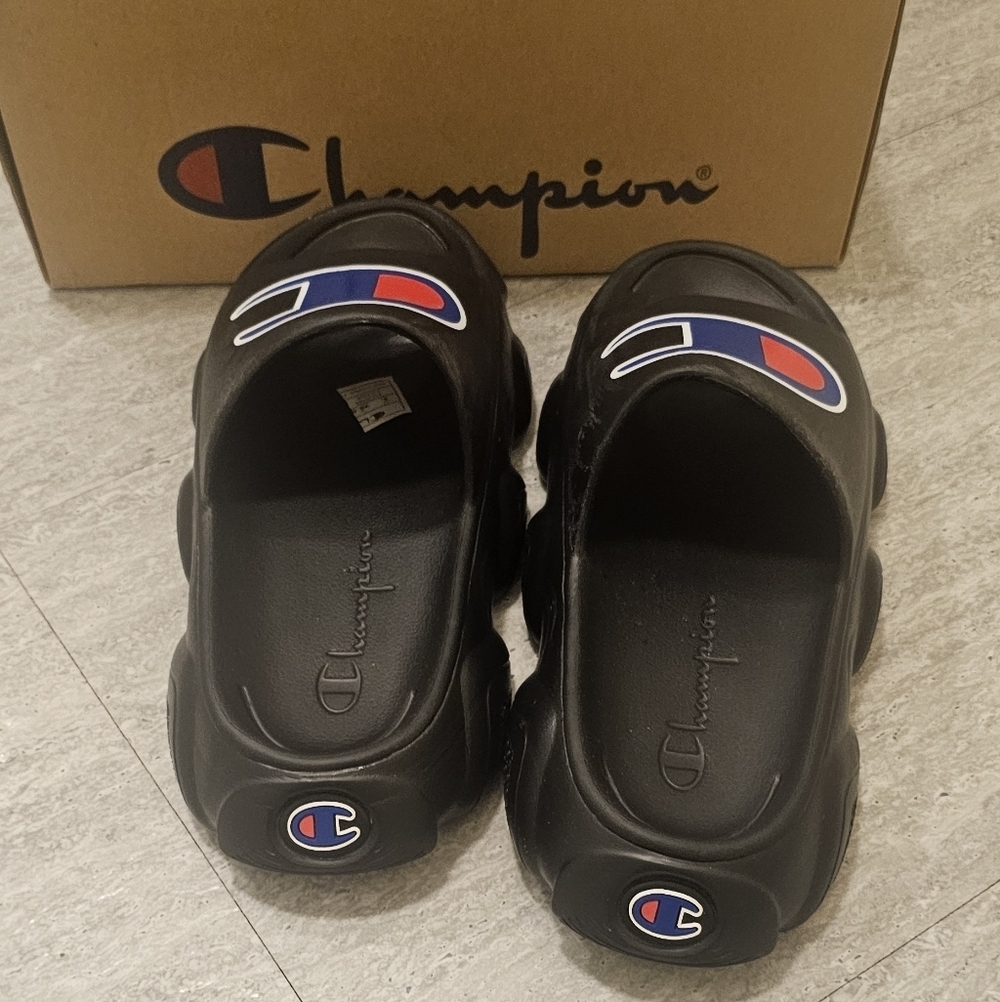 Champion Black Slide Sandals Size . Us 6 Like New Unsixe - Picture 2 of 4